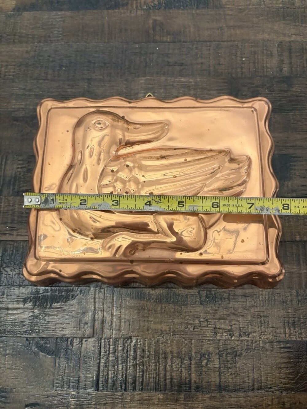 Copper Tin Lined Rectangular Duck Mold Wall Decor - Picture 3 of 8